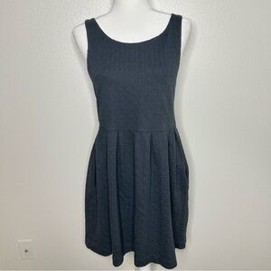 Deletta Anthropologie Womens Gray Sleeveless Textured Fit & Flare Mini Dress M